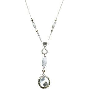 Judith Jack Silver Sterling Y Crystal necklace